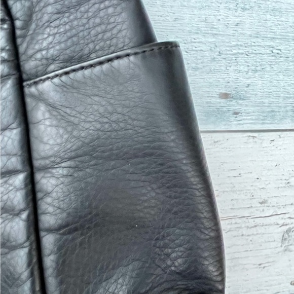 BOC BLACK LEATHER LARGE CROSS ODY PURSE HANDBAG ADJUSTABLE STRAP POCKETS - Picture 9 of 14